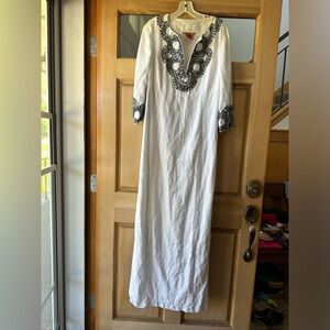 Tori Burch white linen maxi dress size 6